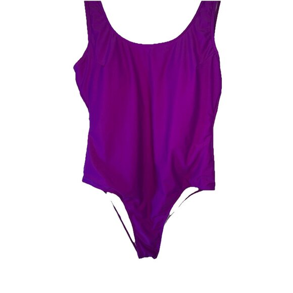 Summer Mac Purple Lined bathing suit one piece size Large Built In Bra - Picture 3 of 7